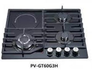 POLYSTAR 3 BURNER AND 1 HOT PLATE GLASS TABLE GAS HOB