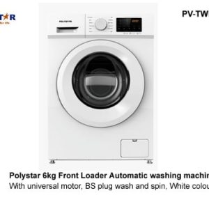 POLYSTAR 6KG FRONT LOADING AUTOMATIC WASHING MACHINE (White)